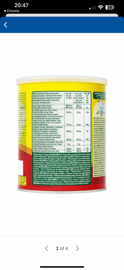 Nido Instant Full Cream Milk Powder Tin 400g