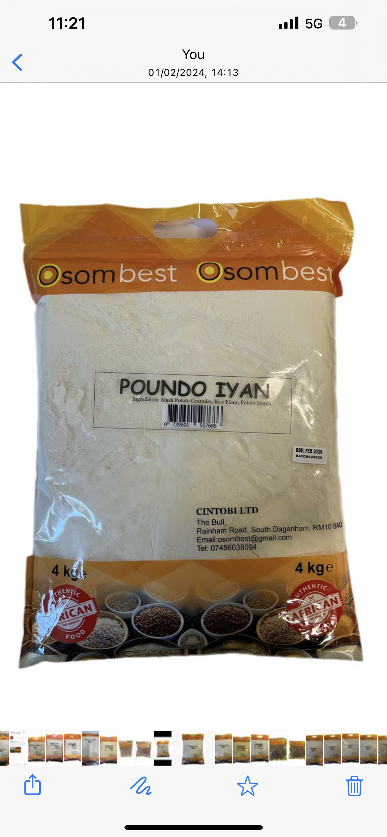 Pounded yam 4kg